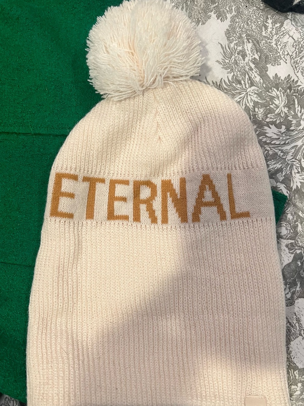 Spiritual Gangster Cream Pom Eternal Optimist Beanie